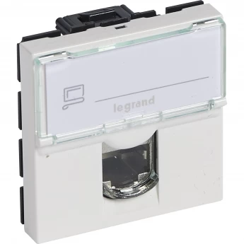 Розетка LEGRAND RJ 45 Программа Mosaic категория 5е UTP 2 модуля белый