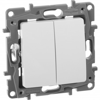 Выключатель LEGRAND Etika двухклавишный 10 A 250 В белый