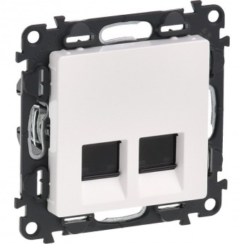 Информационная розетка LEGRAND Valena LIFE двойная RJ45 Кат.6 UTP с лицевой панелью белый