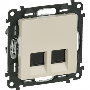 Информационная розетка LEGRAND Valena LIFE двойная RJ45 Кат.6 UTP с лицевой панелью слоновая кость