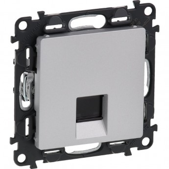 Информационная розетка LEGRAND Valena LIFE одиночная RJ45 Кат.5е UTP с лицевой панелью алюминий