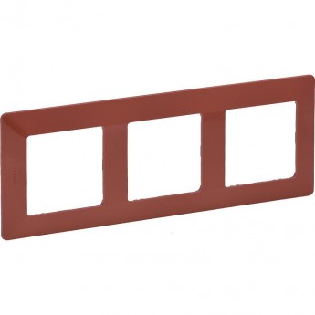 Рамка LEGRAND Valena LIFE "Терракота", 3-постовая универсальная, красный