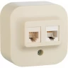Розетка LEGRAND двойная 2 x RJ45 категория 5e UTP Quteo IP 20 слоновая кость 782251