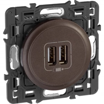 Зарядное устройство LEGRAND Celiane 2 х USB 1500 мА, графит