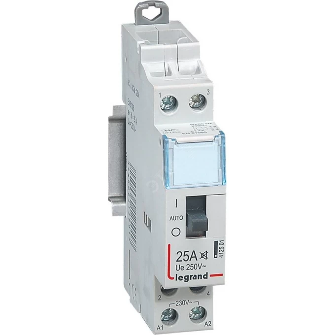 Контактор бытовой LEGRAND CX3 230V 2Н0 25А с рукояткой управления малошумный 412501