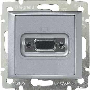 Розетка LEGRAND HD 15 для видеоустройств Valena алюминий