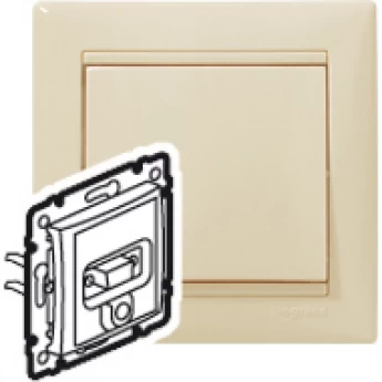 Розетка LEGRAND HD 15 + гнездо диам. 3,5 мм Valena слоновая кость