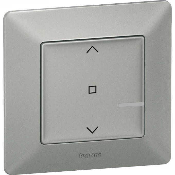 Умный беспроводной выключатель рольставней LEGRAND Valena Life with NETATMO, алюминий 752391 Умный беспроводной выключатель рольставней LEGRAND Valena Life with NETATMO, алюминий 752391